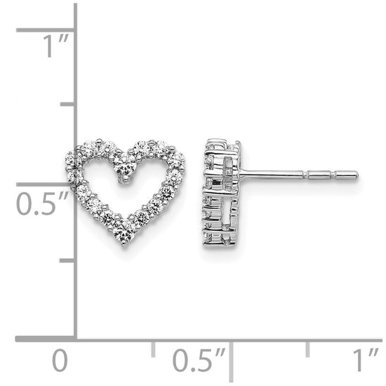 Diamond Heart Post Earrings
