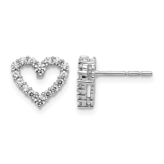 Diamond Heart Post Earrings