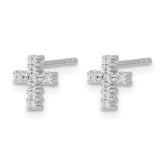 Diamond Cross Post Earrings