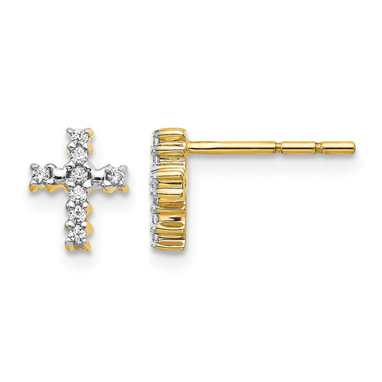 Diamond Cross Post Earrings