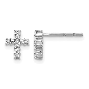 Diamond Cross Post Earrings