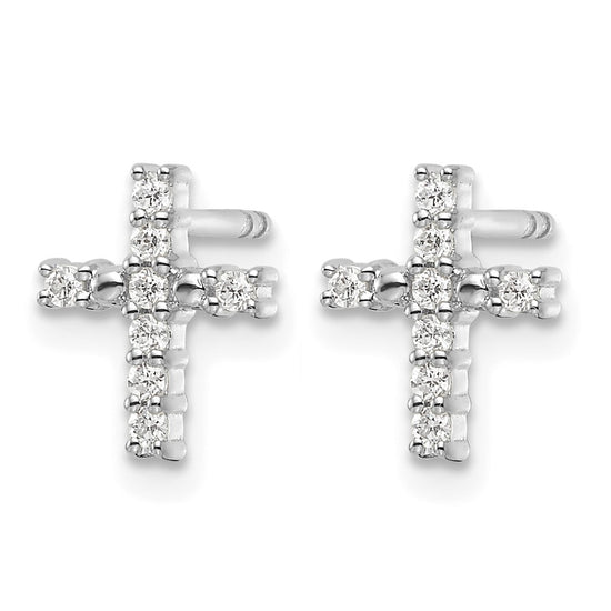 Diamond Cross Post Earrings