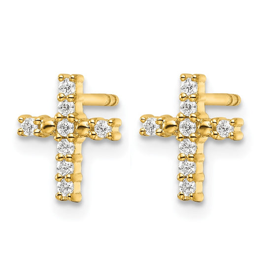 Diamond Cross Post Earrings