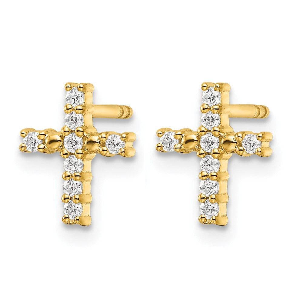 Diamond Cross Post Earrings
