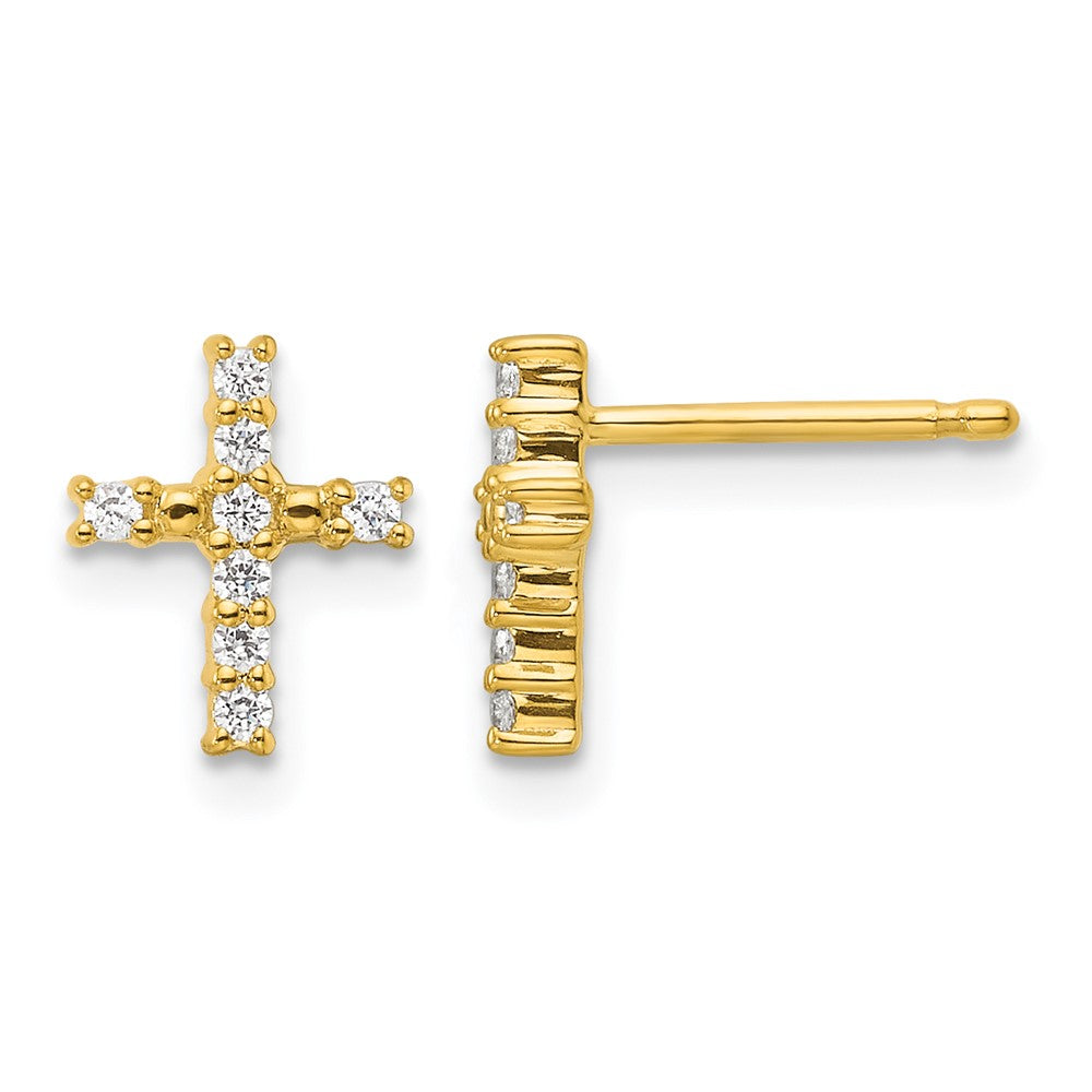 Diamond Cross Post Earrings