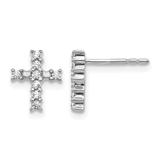 Diamond Cross Post Earrings