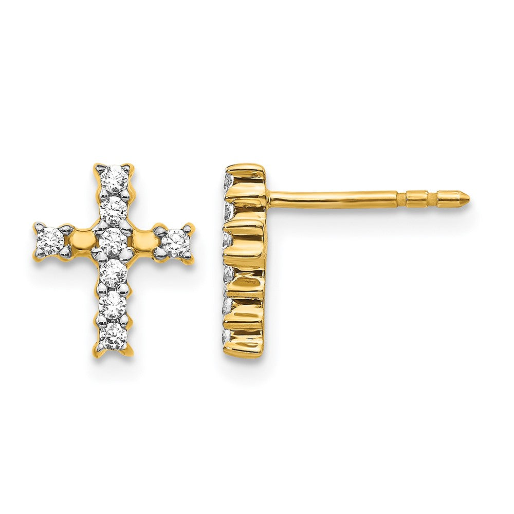 Diamond Cross Post Earrings