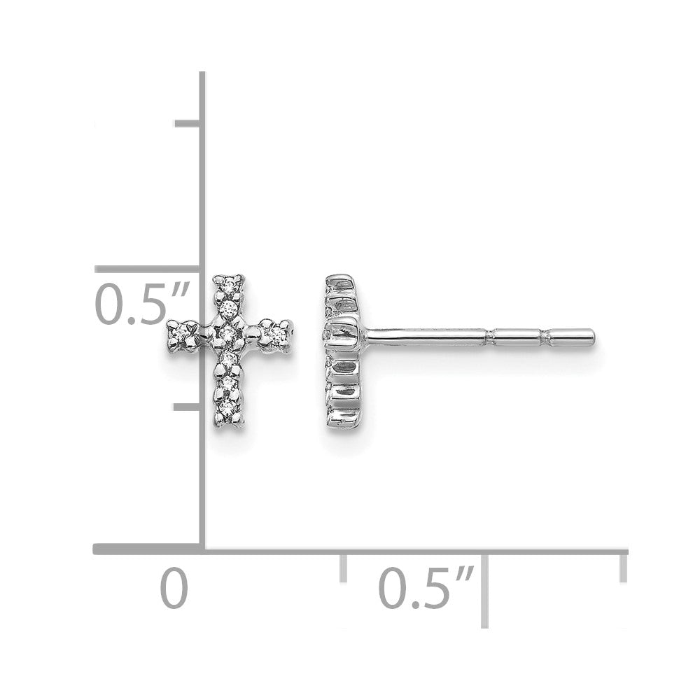 Diamond Cross Post Earrings