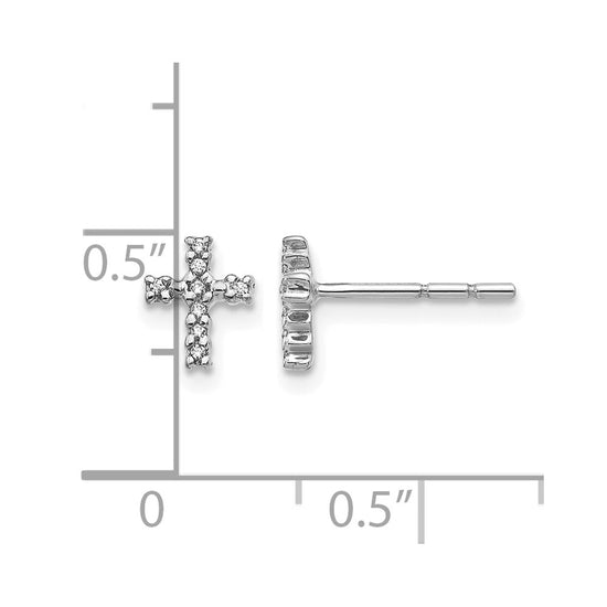Diamond Cross Post Earrings