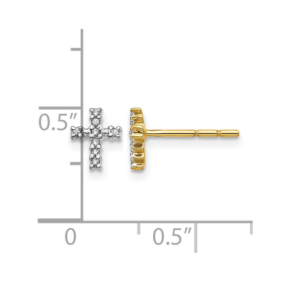 Diamond Cross Post Earrings
