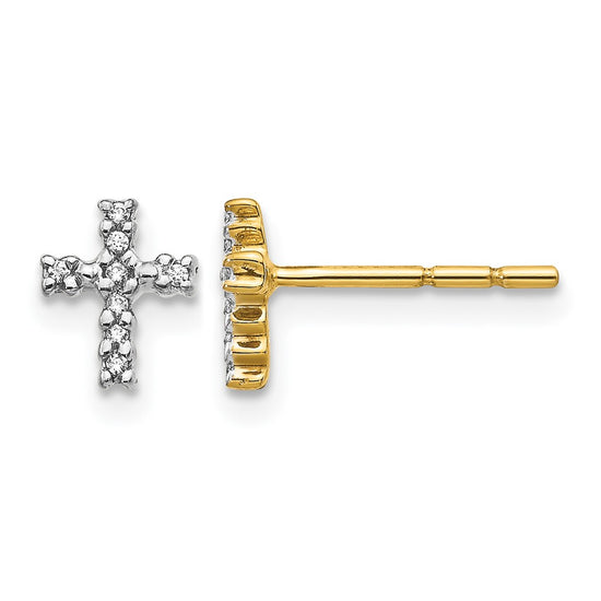 Diamond Cross Post Earrings