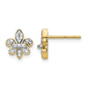 14k 1/6 carat Diamond Fleur de Lis Post Earrings