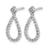 14k White Gold 1/4 carat Lab Grown Diamond VS/SI+ G+ Complete Dangle Teardrop Post Earrings