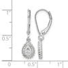 Diamond Teardrop Halo Leverback Earrings