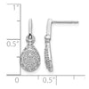14k White Gold 1/6 carat Diamond Teardrop Dangle Post Earrings