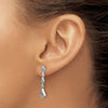 14k White Gold 1/10 carat Diamond Vintage-style Dangle Post Earrings