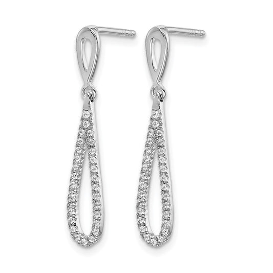 Diamond Teardrop Dangle Post Earrings