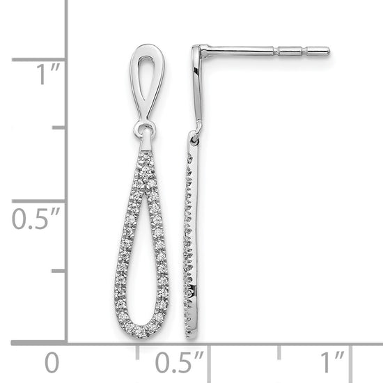 Diamond Teardrop Dangle Post Earrings