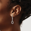 14k White Gold 1/4 carat Diamond Teardrop Dangle Post Earrings