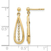 14k 1/20 carat Diamond Teardrop Dangle Post Earrings
