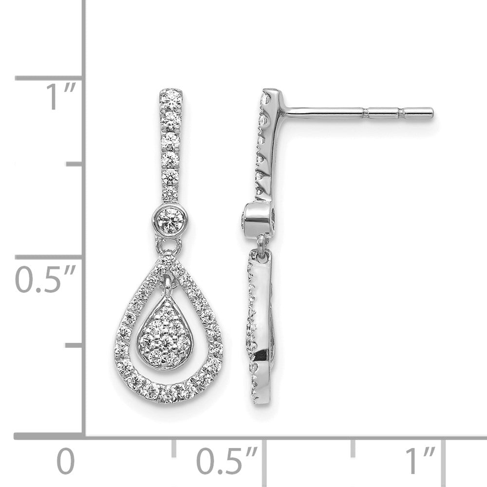 Diamond Fancy Teardrop Dangle Post Earrings