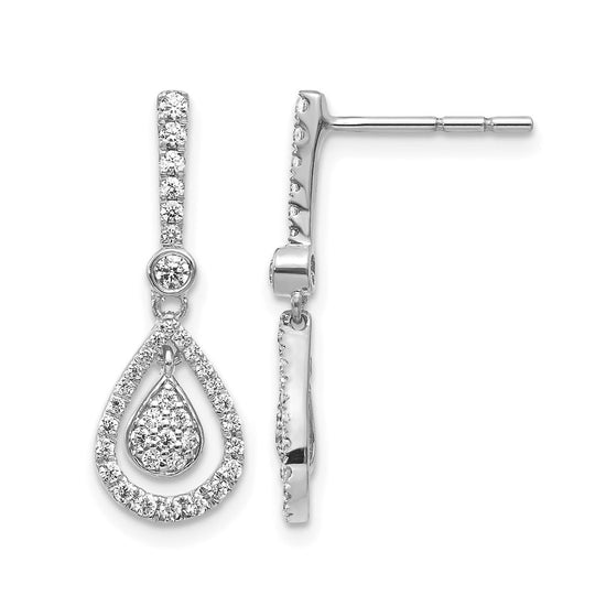 Diamond Fancy Teardrop Dangle Post Earrings
