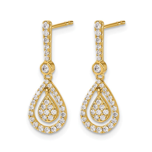 Diamond Fancy Teardrop Dangle Post Earrings