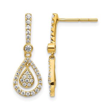 Diamond Fancy Teardrop Dangle Post Earrings