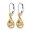 Diamond Teardrop Dangle Leverback Earrings