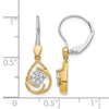 Diamond Teardrop Dangle Leverback Earrings