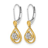 Diamond Teardrop Dangle Leverback Earrings