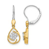 Diamond Teardrop Dangle Leverback Earrings