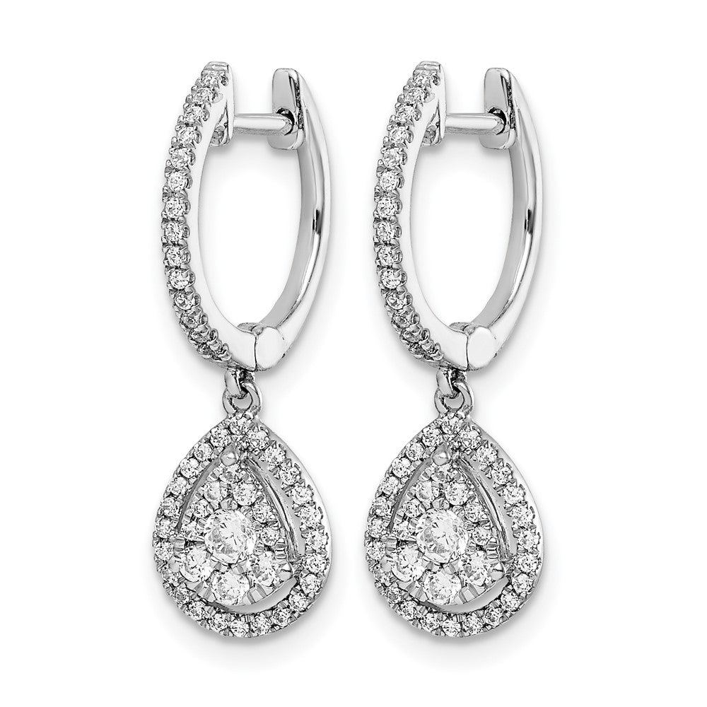 Diamond Teardrop Hinged Hoop Earrings