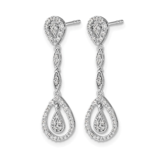Diamond Teardrop Dangle Earrings