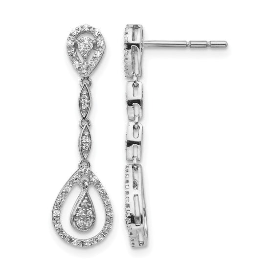 Diamond Teardrop Dangle Earrings