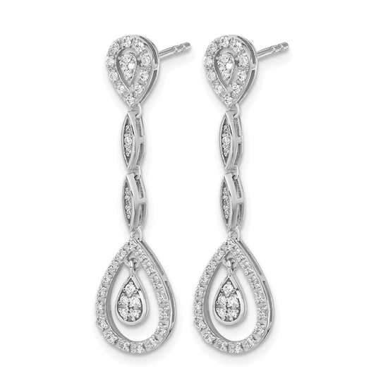 Diamond Teardrop Dangle Earrings