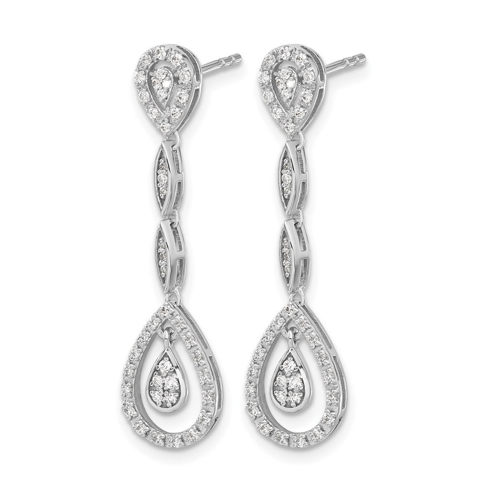 Diamond Teardrop Dangle Earrings