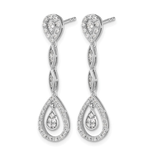 Diamond Teardrop Dangle Earrings