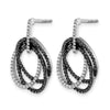 14k White Gold 1/2 carat White and Black Diamond Ovals Dangle Post Earrings