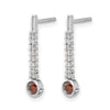 14k White Gold 1/3 carat Red/White Diamond Drop Dangle Post Earrings