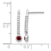 14k White Gold 1/3 carat Red/White Diamond Drop Dangle Post Earrings