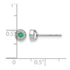 Diamond and Emerald Halo Post Earrings