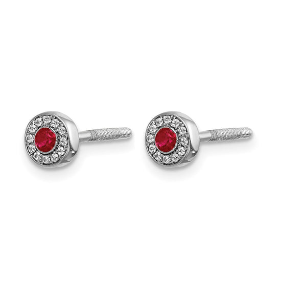 Diamond and Emerald Halo Post Earrings