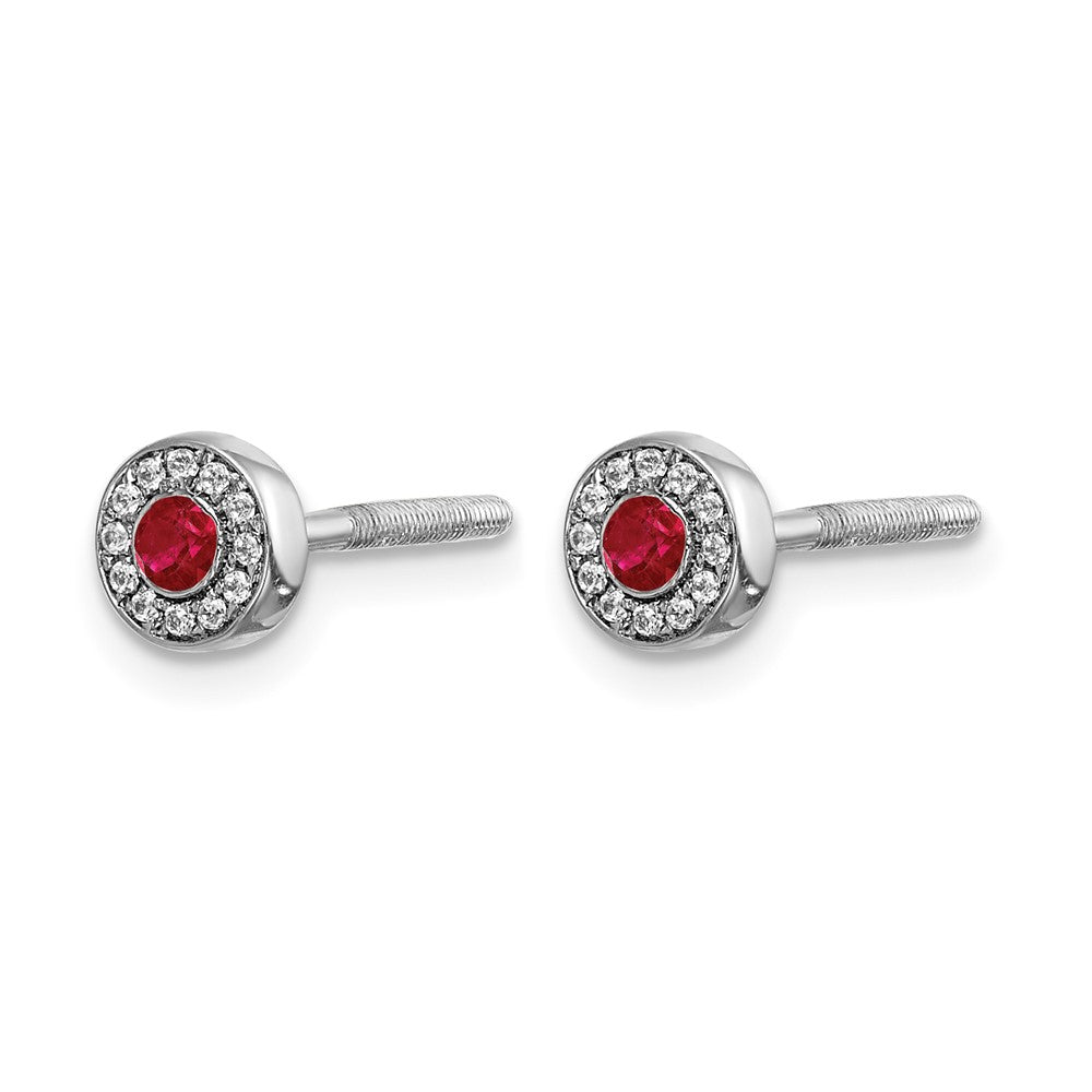 Diamond and Emerald Halo Post Earrings