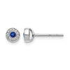 Diamond and Emerald Halo Post Earrings