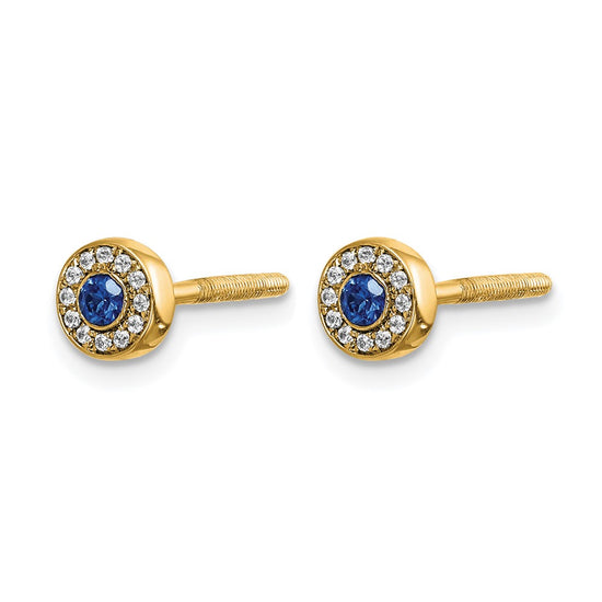 Diamond and Emerald Halo Post Earrings