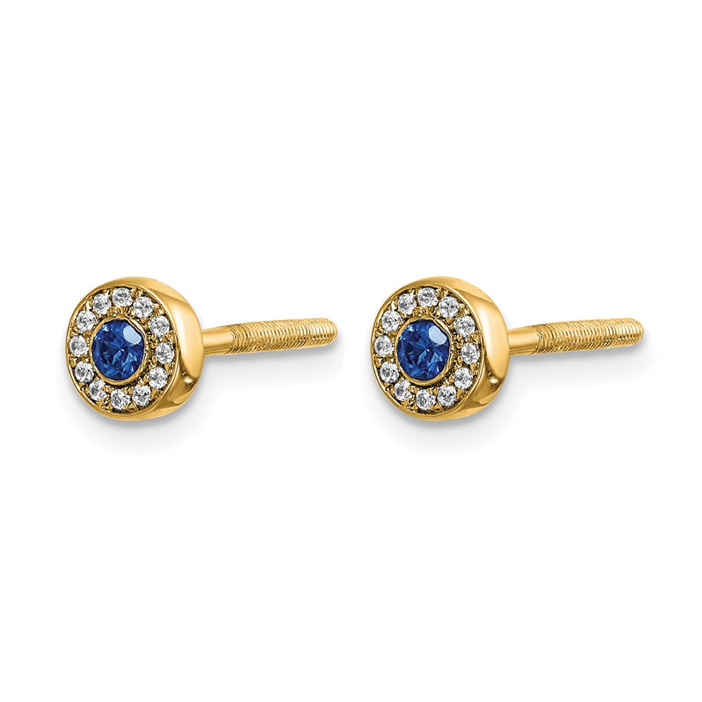 Diamond and Emerald Halo Post Earrings