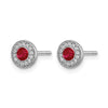 Diamond and Emerald Halo Post Earrings
