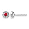 Diamond and Emerald Halo Post Earrings