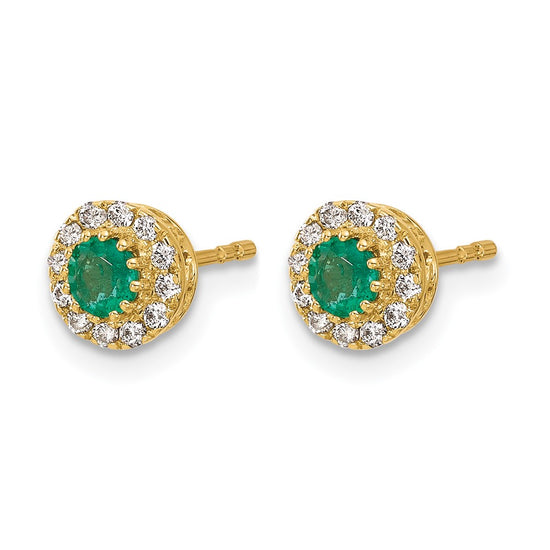 Diamond & Gemstone Halo Post Earrings